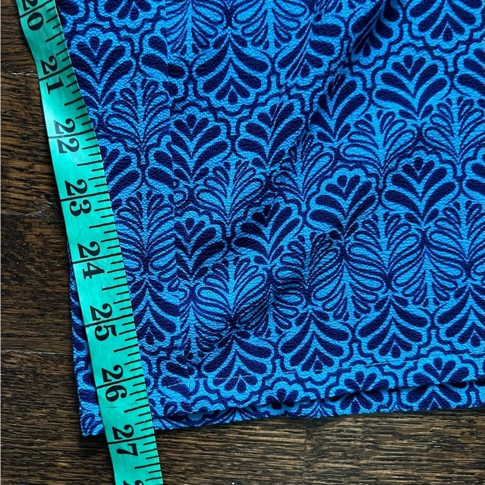 London Times blue with print wrap look sleeveless jumpsuit. Size 8